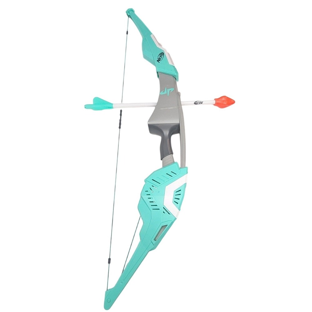 Nerf Sports Dude Perfect Signature Bow Teal Gray Whistling Arrow Toy 48in